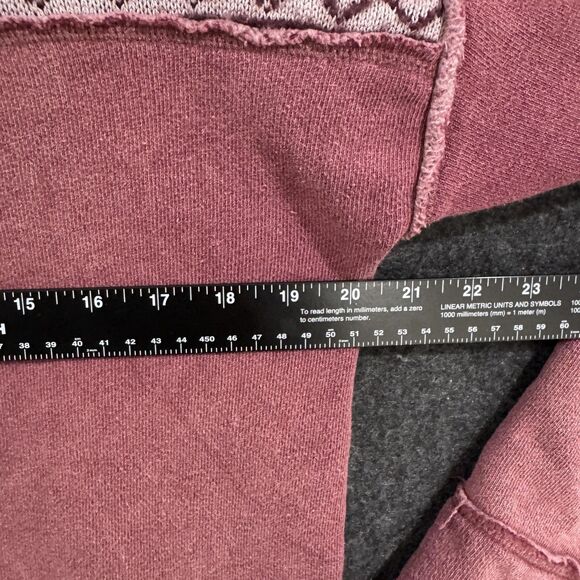 Free People Snow Bunny Sweater Women's Medium Pink Fair Isle Mock Neck - Picture 4 of 8